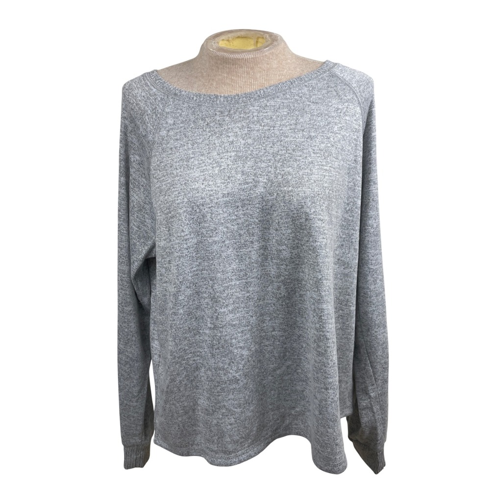Live Love Lounge Karen Neuburger Gray Heathered Knit Pullover‎ Top - Women Large